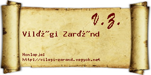 Világi Zaránd névjegykártya